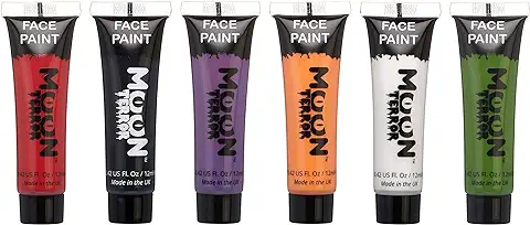 Moon Terror Pintura Facial de Halloween Pintura Corporal | Maquillaje SFX, Maquillaje de Efectos Especiales | 12ml Juego de 6  