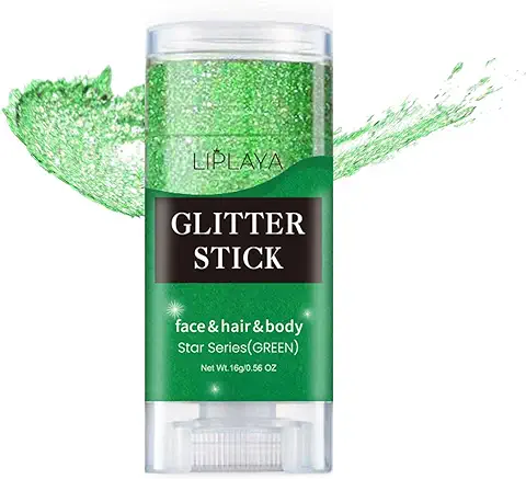 MTUVKGT Barra de Gel con Purpurina Cara, Brillantes para la Cara Festival, Holográficas de Sirena con Purpurina Para el Pelo del Cuerpo de la Cara, Glitter Maquillaje de Fiesta (green)  