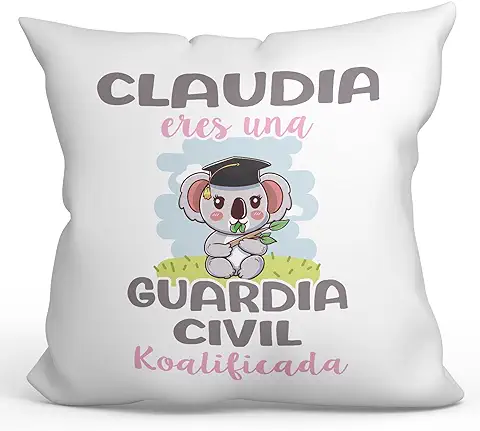 MUGFFINS Cojín Personalizable 40x40 cm para Guardia Civil Relleno Incluído - En Español - Koalificados Personalizados - Regalo Original y Divertido  