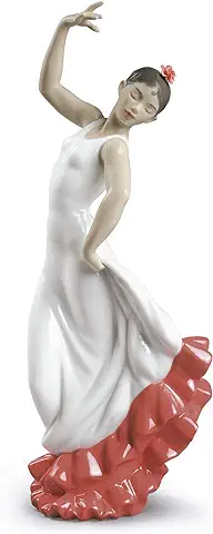 NAO Figura con Arte Español (Blanco-Rojo). Bailarina de Porcelana  
