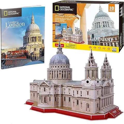 National Geographic - Puzzle 3D St Paul Catedral | Puzzles 3D | Maquetas para Construir Adultos Y Niños | Puzzle 3D Adultos | Puzzle 3D Niños | Regalos para Niños | 107 Piezas  