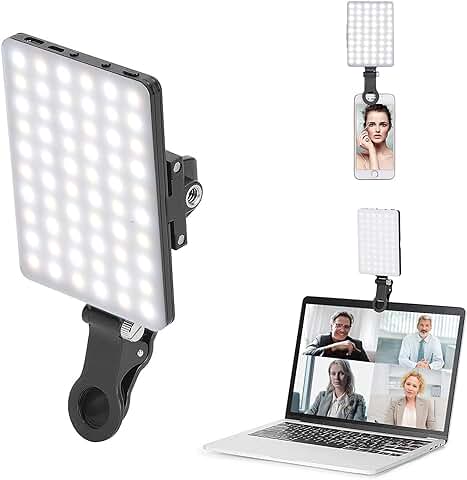 Newmowa LED 60 Luz de Video Profesional, 3200-5600K Ajustada 3 Modos de luz Regulable CRI95+ Luz Portátil para Phone, IPhone, Android, IPad, Laptop  