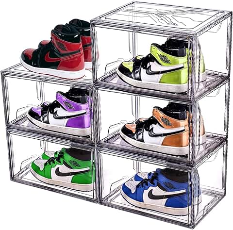 NUKied Cajas Zapatos Transparentes |Apilables 3 uds Cajas de Plástico|Organizar Zapatos Armario Caja de Almacenamiento para Zapatos de Mujer y Niños |Apilables Robusto Duradero(38 × 26 × 20 cm)  