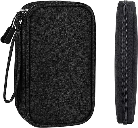 Nutabevr Organizador Cables Viaje, Bolsa Impermeable Accesorios de Viaje, 2 Capas Bolsa Cables Organizador, Multifuncional Portátil Impermeable, para Cargador, Cable USB, Tarjetas de Memoria  