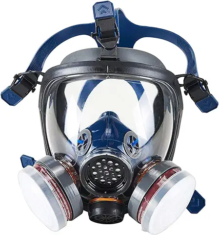 OHMOTOR Mascara Pintura, Respirador Facial de Vapor Orgánico con Certificación CE, Protección Facial Máscara de Seguridad para Pintura, Polvo  