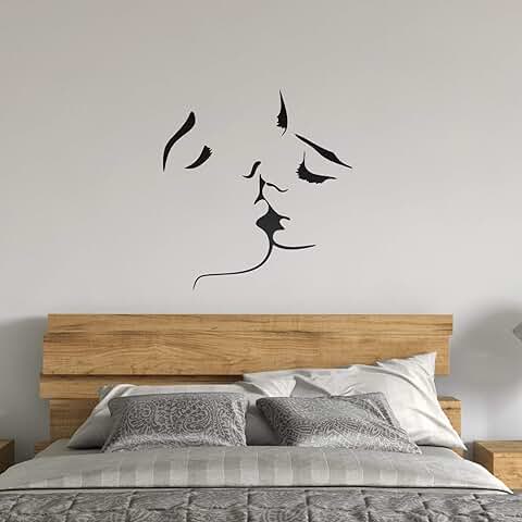 OOTSR Pegatinas de Pared de Beso, Arte Mural de La Etiqueta de La Pared, Dulce Beso Vinilo Adhesivo Decorativo Pared Sticker para Familia Habitación Dormitorio Salón Cocina Baño  