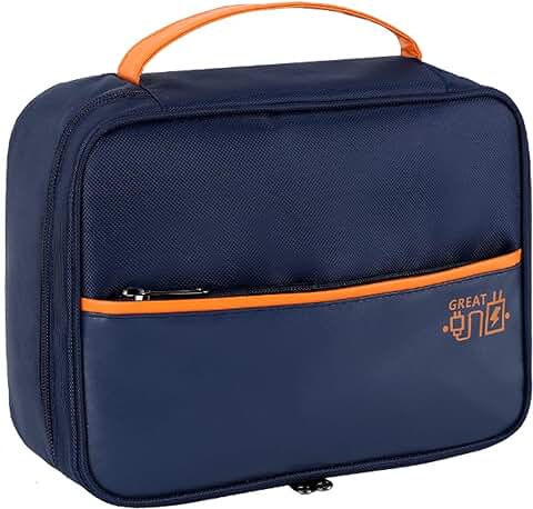 Organizador Cables Viaje, Bolsa Cables de Viaje Impermeable,Organizador Estuche de Electrónicos Accesorios Viaje Cable Organizer Bag para Cargadores,Cable USB.. (Azul Marino)  