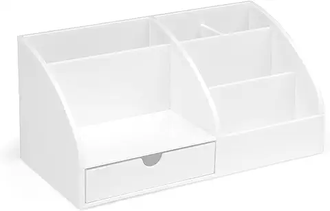 Osco Organizador de escritorio de acrílico brillante, color blanco, AD01-OW