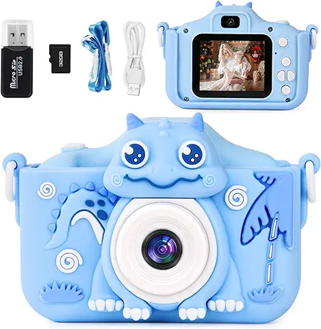 OSDUE Cámara para Niños, Juguetes para Niños y Niñas, Cámara Digital Selfie para Niños de 2 MP 1080P HD con Tarjeta de Memoria SD de 32 GB y Pantalla LCD IPS, Regalo de Cumpleaños para Niños  