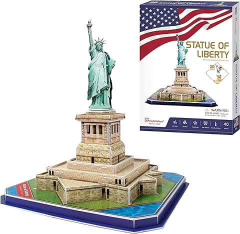 Party town Puzzle 3D Estatua De La Libertad - Puzzles 3D Niños, Maquetas para Montar, Rompecabezas Niños, Puzles 3D Adulto, Juegos De Montar, 40 Piezas  