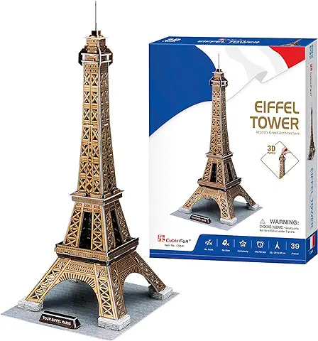 Party town Puzzle 3D - Torre Eiffel, Puzle 3D Torre Eiffel, Puzzles 3D Paris, Puzzles para Adultos, Puzzle 3D Torre Eiffel, Puzzle 3D Adultos Y Puzzle 3D Niños, C044H  