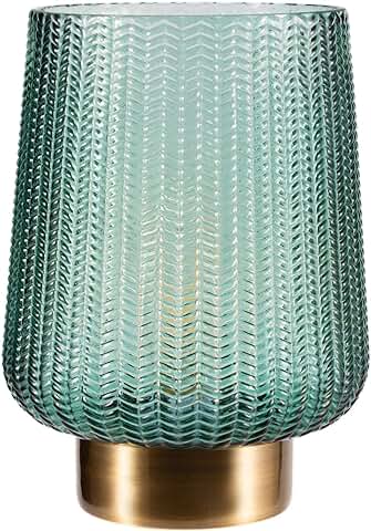 Pauleen Pretty Glamour 48136 Luminaria de Sobremesa Portátil, Lámpara, Cable y con Pilas, Temporizador de 6 h, Turquesa, Vidrio/Metal, 0.8 W  