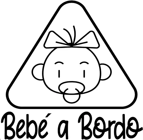 Pegatina Bebé a Bordo. Adhesivo Vinilo para Coche o Moto. Sticker (Baby On Board, Baby In Car) (42.Bebé Niña Triángulo)  