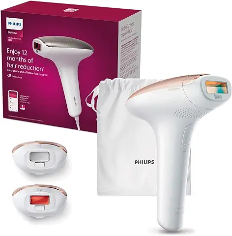 Philips Lumea Depiladora Luz Pulsada IPL Serie 7000, 3 Accesorios para el Cuerpo, la cara y la zona del Bikini, con Cable (modelo SC1999/00)  