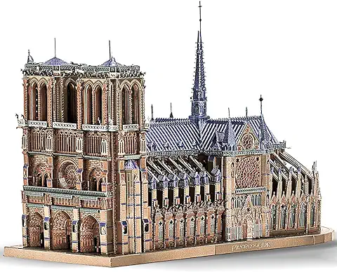 Piececool Puzzle 3D Maqueta Metal, Notre Dame de París Lugares de Interés Arquitectónico Puzzles 3D Maquetas para Montar, Maquetas para Construir Adultos y Adolescentes  