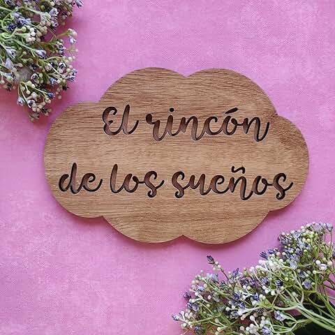 Placa Cartel de Madera en Forma de nube Personalizada con la Frase que Quieras, Regalos Originales y únicos, Decoraciones de Pared Póster con Adhesivo Vinilo de Pared para Instalar Fácilmente  