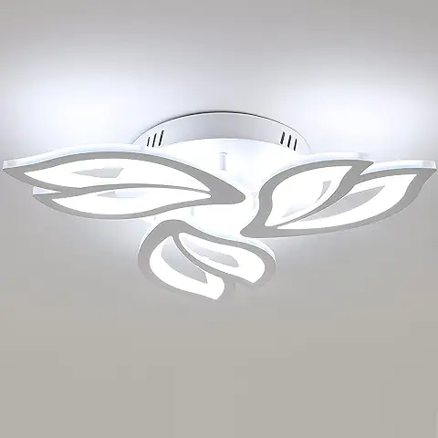 Plafón LED Techo, 40W Lamparas LED para Techo in Acrílico, Luz de Techo 4500LM 6500K Luz Blanca Fria para Sala, Dormitorio Comedor y Pasillo (3 Pétalos)  