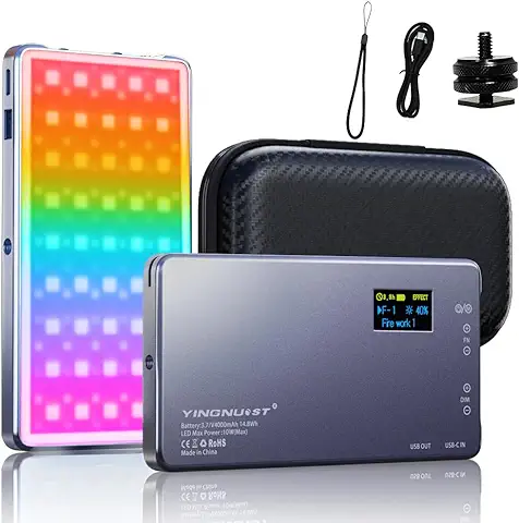 Profesional Led RGB Camara Luz: con Portatil 4000mAh Movil Bateria Accesorios Mini Fotografía Panel Video Light para Canon Nikon Sony Iluminacion Fotos Lampara  