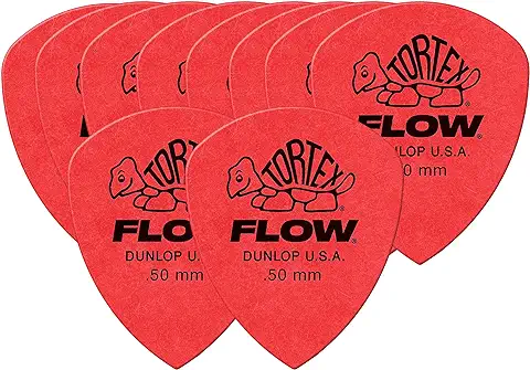 Puas para Guitarra Eléctrica DUNLOP TORTEX FLOW 558R050 Rojas pack 10 Unidades - Rockmusic España  