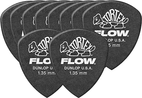 Puas para Guitarra Eléctrica DUNLOP TORTEX FLOW 558R135 Negras pack 10 Unidades - Rockmusic España  