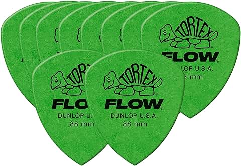 Puas para Guitarra Eléctrica DUNLOP TORTEX FLOW 558R88 Verdes pack 10 Unidades - Rockmusic España  