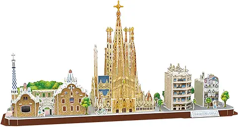 Puzzle 3D - Barcelona Cityline: Puzzle 3D Adultos Y Puzzle 3D Niños +8 Años | Maquetas para Montar Niños | Maquetas para Construir Adultos | Puzzles 3D  