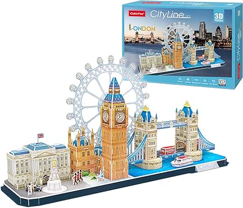 Puzzle 3D - Londres Cityline | Puzzle 3D Regalo Niño 8 Años | Puzzle 3D Adultos Y Puzzle 3D Niños | Maquetas para Montar Niños | Maquetas para Construir Adultos | Puzzles 3D | 107 Piezas  