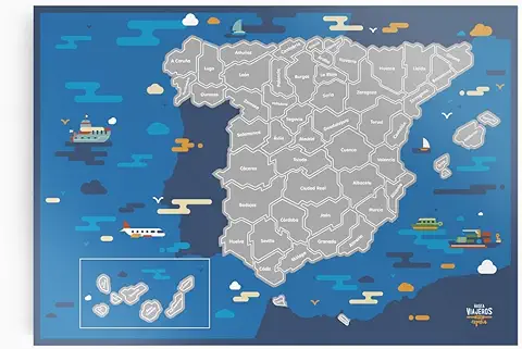 Rasca Viajeros Mapa Rascable España  