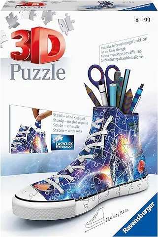 Ravensburger 3D Puzzle 11251 – Zapatillas de Deporte Astronautas en el Espacio – Práctico Portalápices en Diseño Espacial – 112 Piezas – a Partir de 8 Años, Multicolor  