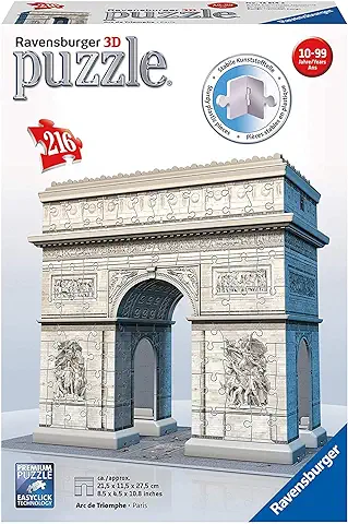 Ravensburger - 3D Puzzle Arco del Triunfo, París, Serie Midi Monumentos, 216 Piezas, 10+ Años  