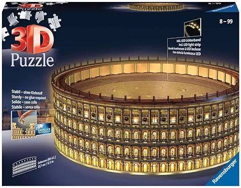 Ravensburger 3D Puzzle, Coliseo Romano Night Edition, 216 Piezas, Edad Recomendada 8+, 11148 0  