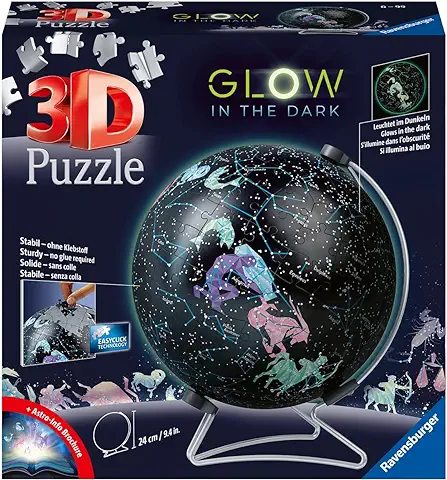 Ravensburger - 3D Puzzle Globo Estrellas Glow in the dark 180 Piezas  