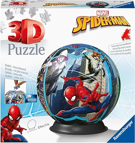 Ravensburger - 3D Puzzle Spider-Man, Puzzle Ball, 73 Piezas, 6+ Años  