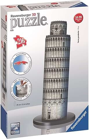 Ravensburger - 3D Puzzle Torre de Pisa, Italia, Serie Midi Monumentos, 216 Piezas, 10+ Años  