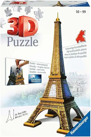 Ravensburger - 3D Puzzle Tour Eiffel, París, Serie Midi Monumentos, 216 Piezas, 10+ Años  