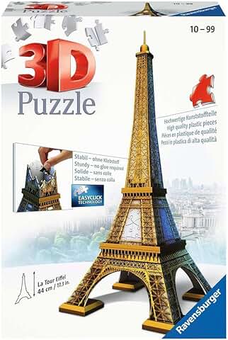 Ravensburger - 3D Puzzle Tour Eiffel, París, Serie Midi Monumentos, 216 Piezas, 10+ Años  