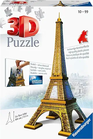 Ravensburger Kinderpuzzle- Heart Ravensburger 12556-Puzle de Construcción 3D de la Torre Eiffel, 216 Piezas, Color / (12556)  