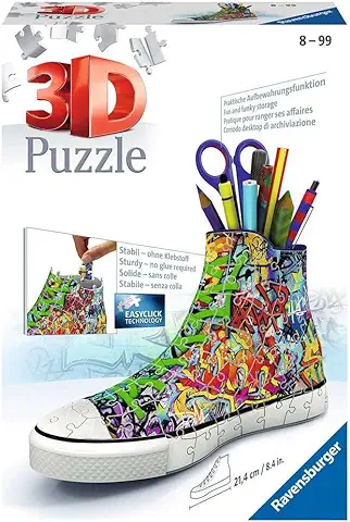 Ravensburger Puzzle 3D 12535 Graffiti Sneakers de , con Forma de Zapatillas de Deporte, de 108 Piezas  
