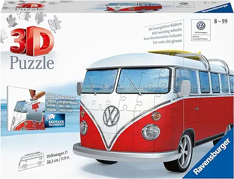 Ravensburger - Puzzle 3D, Volkswagen T1, Puzzle Para Adultos, Exclusivo en Amazon  