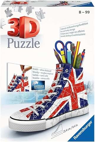 Ravensburger Puzzle de 108 Piezas, Diseño de Bandera Británica para Niños a Partir de 8 Años. Un Organizador Ideal para Escritorio o Lapicero, Individual (11222), Exclusivo en Amazon  