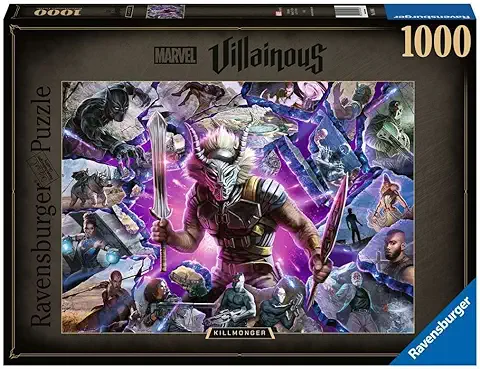 Ravensburger Puzzle, Puzzle 1000 Piezas, Villainous: Killmonger, Puzzle Marvel, Puzzle Adultos, Rompecabezas Ravensburger de Calidad  