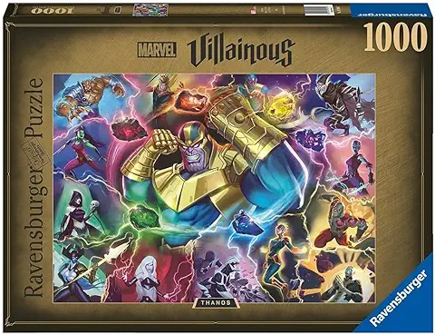 Ravensburger Puzzle, Puzzle 1000 Piezas, Villainous: Thanos, Puzzle Marvel, Puzzle Adultos, Rompecabezas Ravensburger de Calidad  