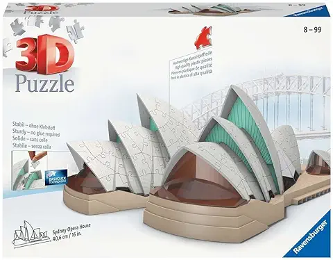 Ravensburger Puzzle, Puzzle 3D, Sydney Opera House, 216 Piezas, Edad Recomendada 10+, Rompecabezas de Calidad  