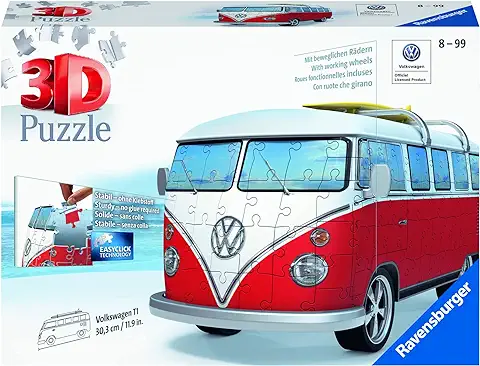 Ravensburger- Volkswagen Puzzle, Color Blanco/rojo (Ravesnburger 12516)  