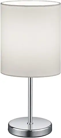 Reality Lighting R50491001 Jerry - Lámpara de Mesa, Bombilla Excl. 1x E14, max. 40 W, 230V - 50Hz, Cromo/blanco, 28 x 13 x 15 cm  