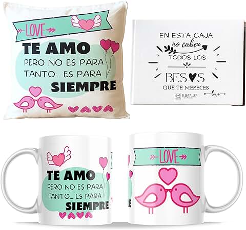 Regalos Dia de los Enamorados Originales San Valentin Aniversario Cojin Personalizado Y Taza Amor Novios Para Mujer Hombre Cojin Mensajes De Amor Parejas Navidad Sorpresa Regalo Romantico  