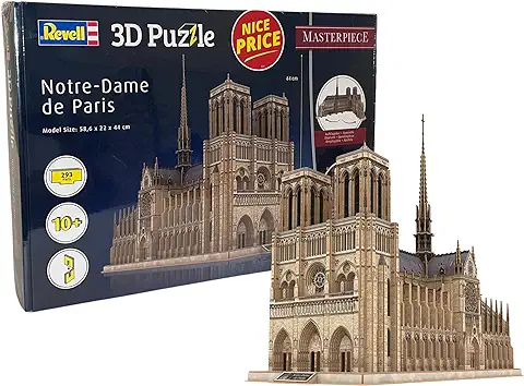 Revell- Notre Dame de Paris, Masterpiece, 293 Parts 3D Puzzle, Multicolor (0193)  