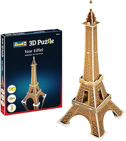 Revell- Torre Eiffel Tower 3D Puzzle, Multicolor (00111)  