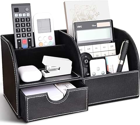 Richblue Organizador de Escritorio/Lapiceros para Escritorio/Multifuncional Organizador Lapicero (L-Negro)  