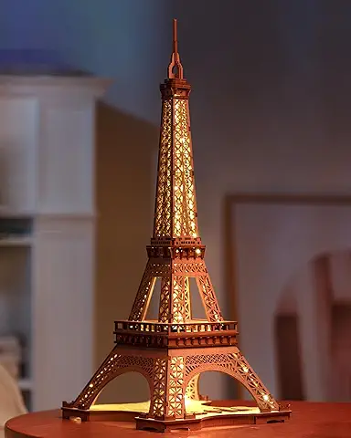 ROBOTIME Puzzle 3D Madera de Torre Eiffel | Maquetas para Construir Adultos | Maquetas de Edificios Madera Adultos | Regalos para Adultos y Niños  